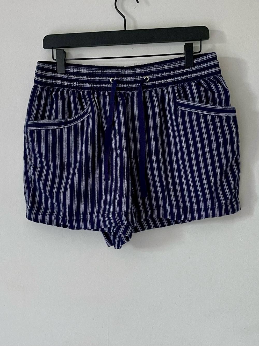 GAP Navy White Stripe Linen Blend Shorts